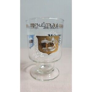 Set of 6 Pharmacy Rx Highball Glasses Caduceus Gold Leaf Doctor Medical